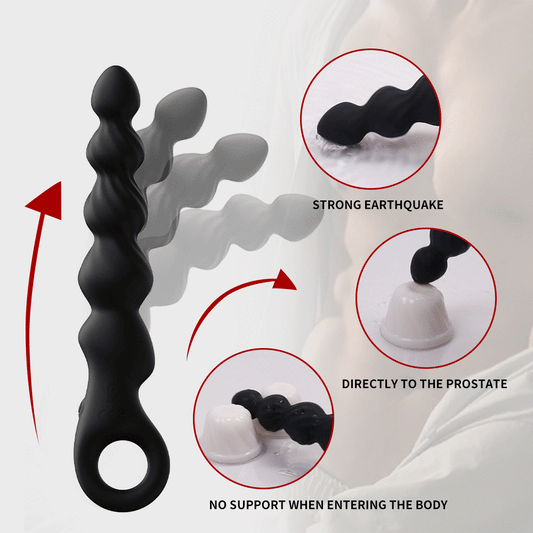 Multi Layered Prostate Pleasure Vibrating Silicone Anal Beads