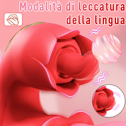 Multiple Pleasures Flower Shape Tongue Licking Swinging Vibrator