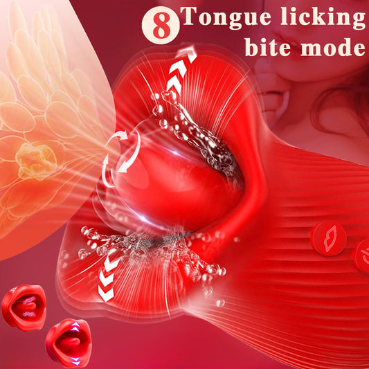New Generation 360° Tongue Licking Rotation Rose Vibrator