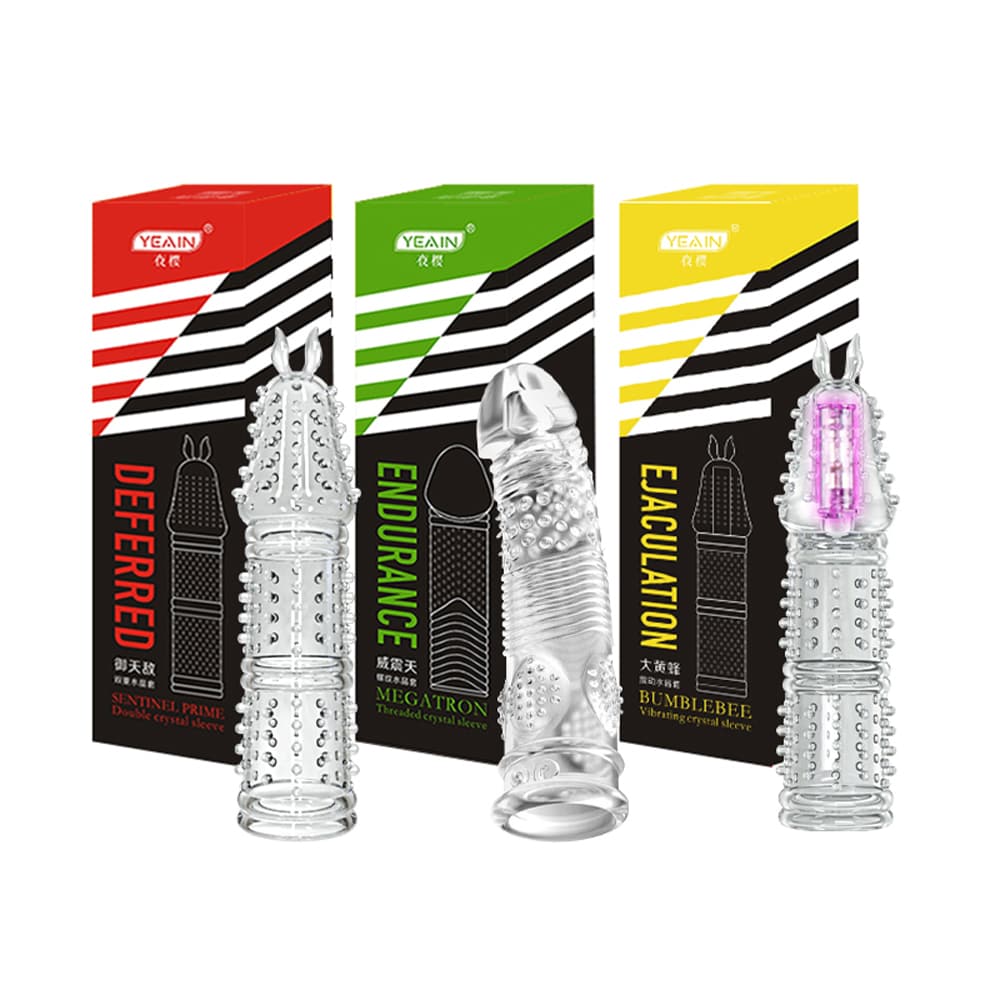 Transparent Reusable Stimulating Condom Penis Sleeve