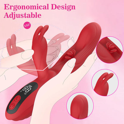Updated Rabbit Ears Clitoris G Spot Stimulating Flapping Vibrator
