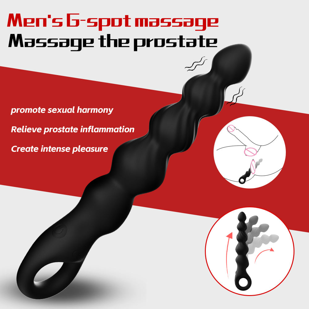 Multi Layered Prostate Pleasure Vibrating Silicone Anal Beads