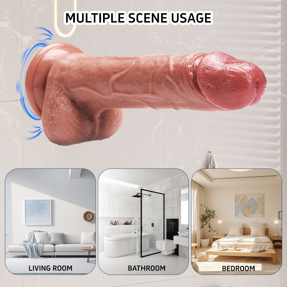 Health Friendly Silicone Soft Resilient Dark Skin Color Dildo