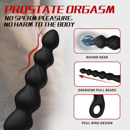 Multi Layered Prostate Pleasure Vibrating Silicone Anal Beads
