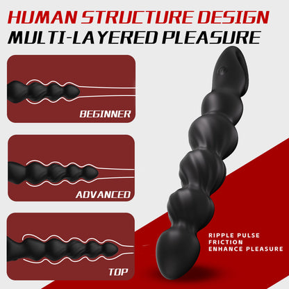 Multi Layered Prostate Pleasure Vibrating Silicone Anal Beads