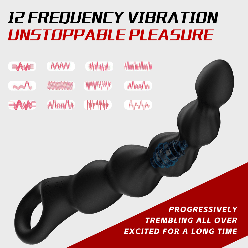 Multi Layered Prostate Pleasure Vibrating Silicone Anal Beads