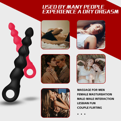 Multi Layered Prostate Pleasure Vibrating Silicone Anal Beads