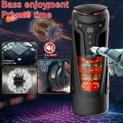 Digital Display Telescopic Heating Rotating Masturbation Cup