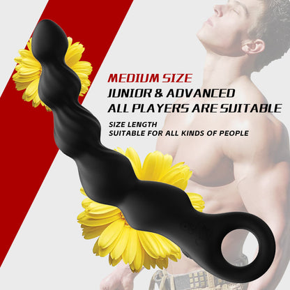 Multi Layered Prostate Pleasure Vibrating Silicone Anal Beads