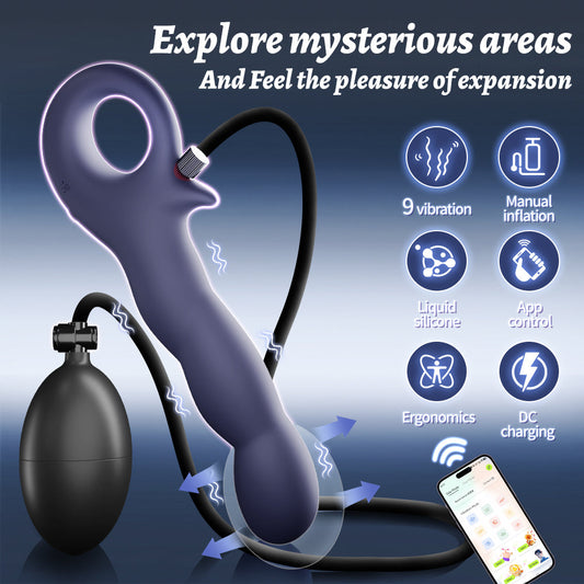 Explorer Inflating Air Pump Expandable Anal Plug Vibrator