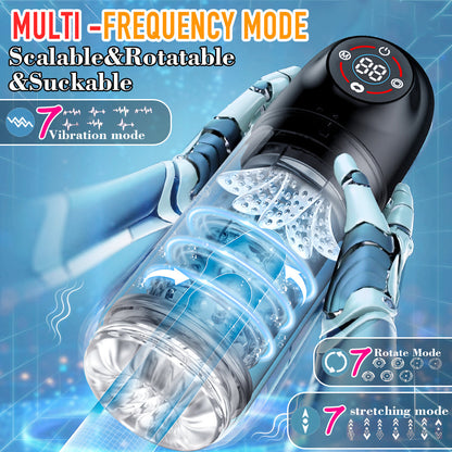 Multi Frequencies Thrusting Rotating Sucking Licking Masturbator