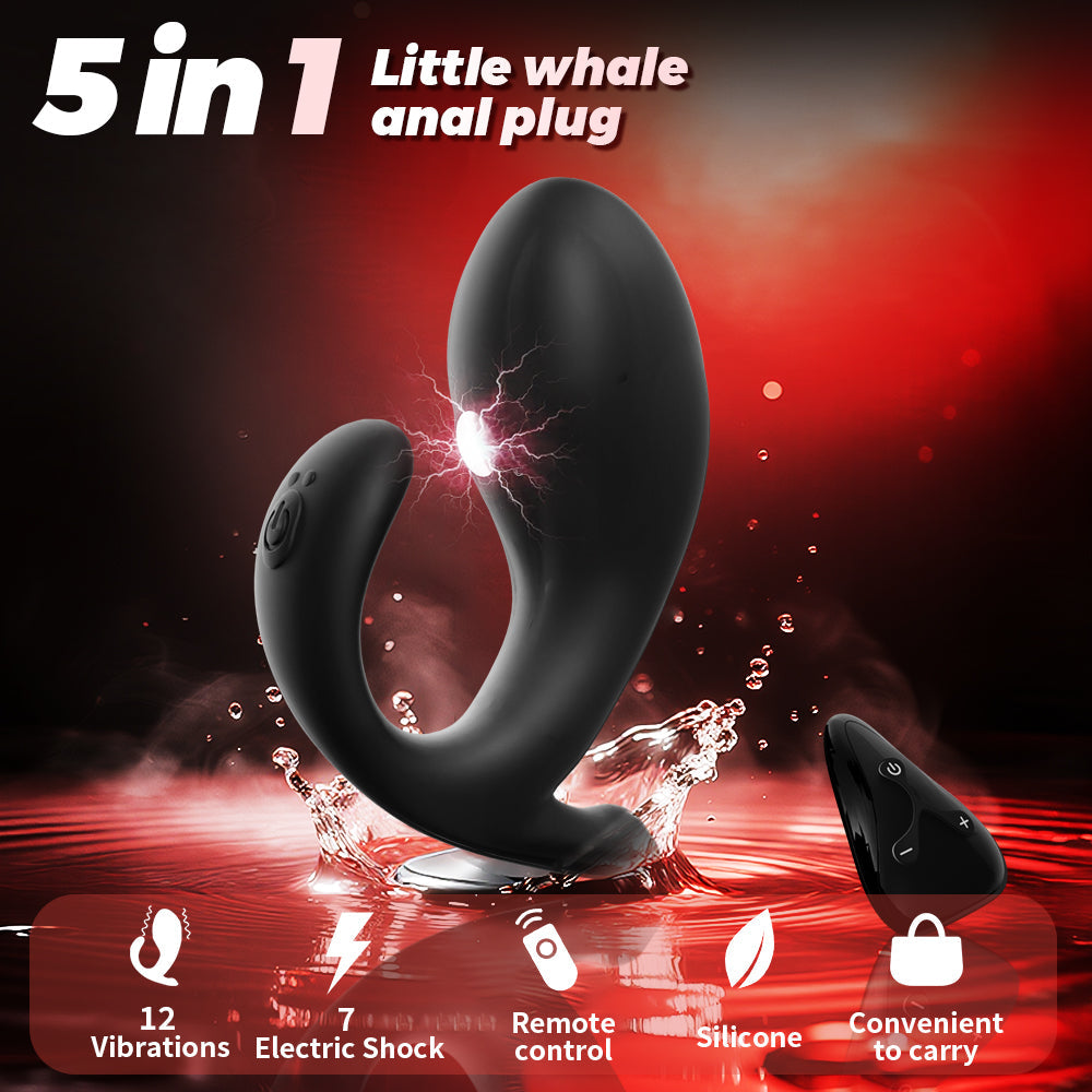 Little Whale Remote Electric Shock Anal Plug Vibrator