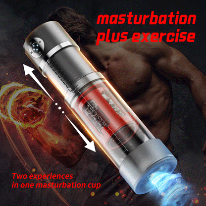 Male Penis Strengthen Pumper & Rotating Masturbation Cup 2 in 1