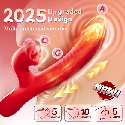 Lately Upgraded High Speed Tongue Licking Thrusting Vibrator