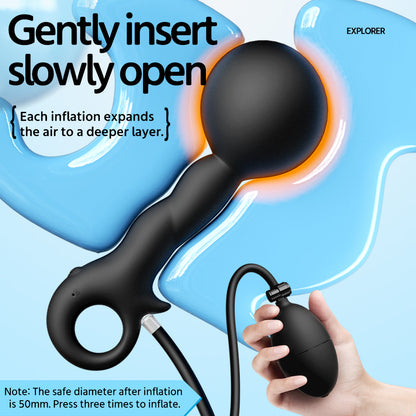 Explorer Inflating Air Pump Expandable Anal Plug Vibrator