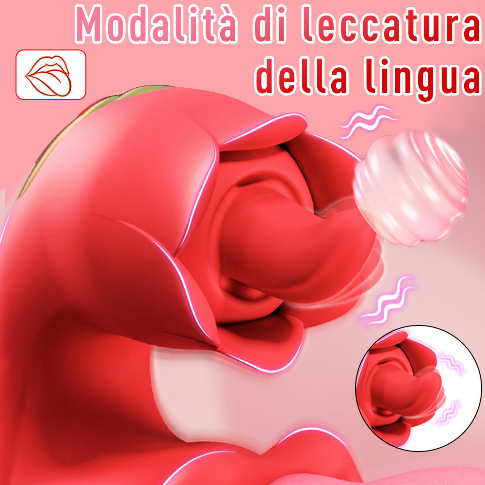 Multiple Pleasures Flower Shape Tongue Licking Swinging Vibrator