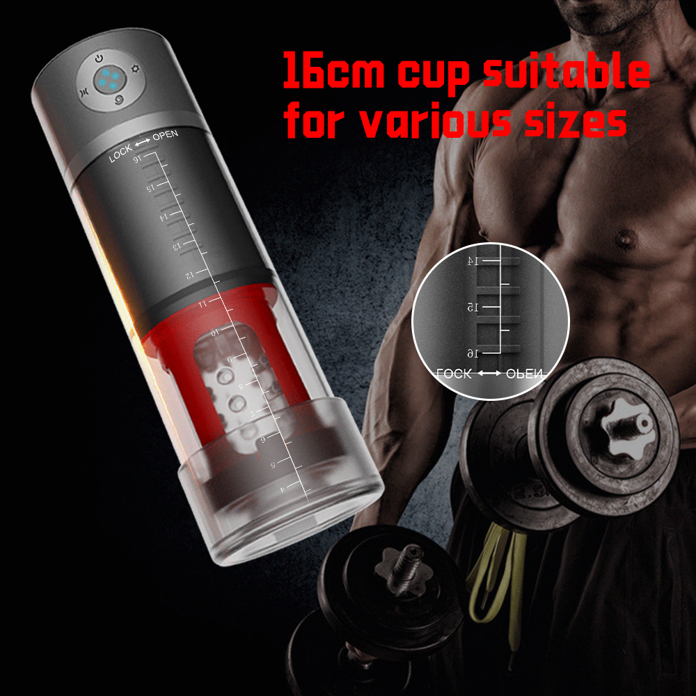 Male Penis Strengthen Pumper & Rotating Masturbation Cup 2 in 1