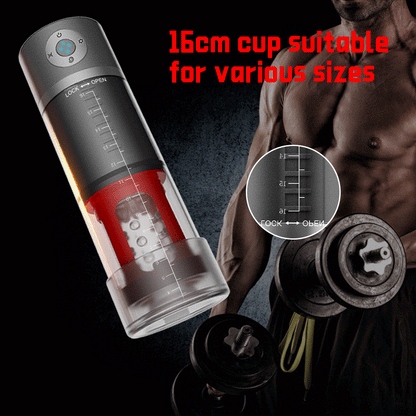 Male Penis Strengthen Pumper & Rotating Masturbation Cup 2 in 1