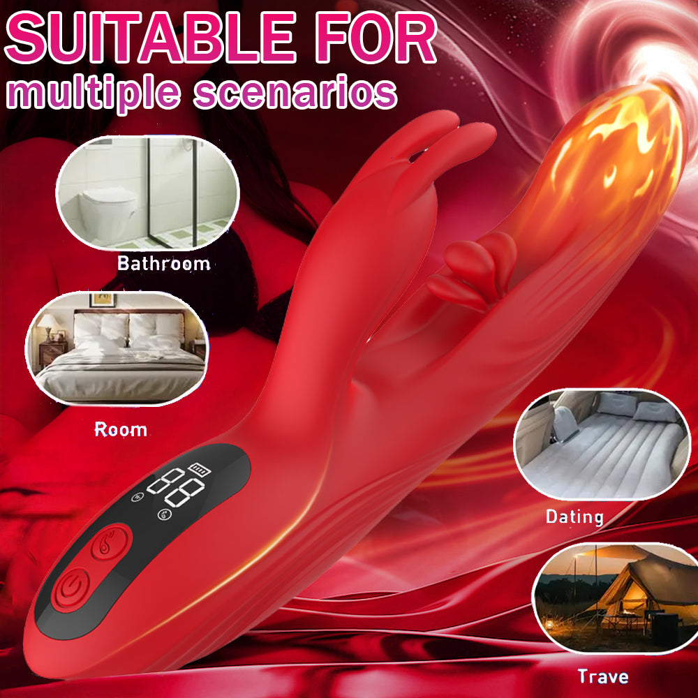 Updated Rabbit Ears Clitoris G Spot Stimulating Flapping Vibrator