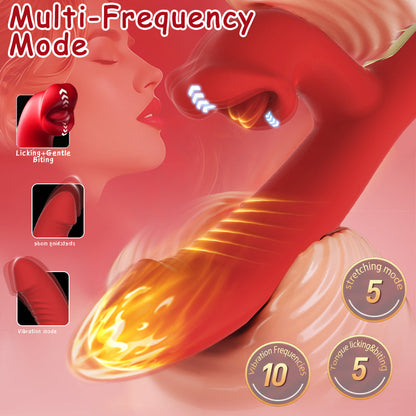 Lately Upgraded High Speed Tongue Licking Thrusting Vibrator