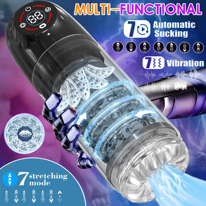 Multi Frequencies Thrusting Rotating Sucking Licking Masturbator