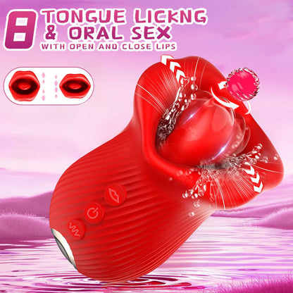 New Generation 360° Tongue Licking Rotation Rose Vibrator