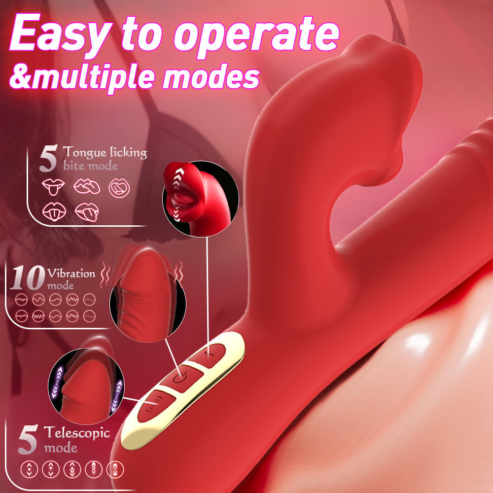 Lately Upgraded High Speed Tongue Licking Thrusting Vibrator