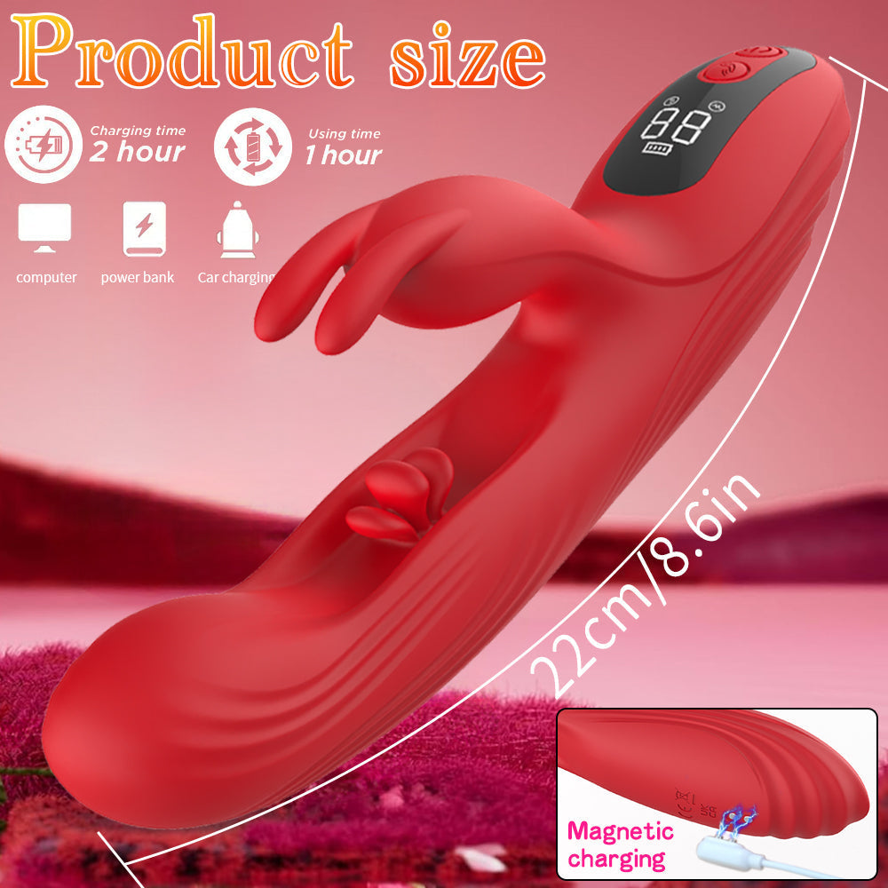 Updated Rabbit Ears Clitoris G Spot Stimulating Flapping Vibrator