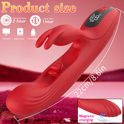 Updated Rabbit Ears Clitoris G Spot Stimulating Flapping Vibrator
