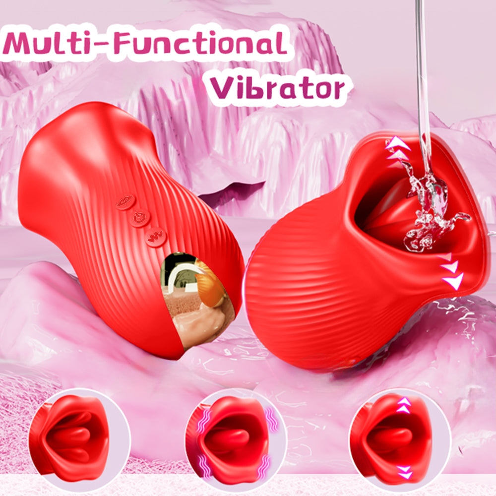 New Generation 360° Tongue Licking Rotation Rose Vibrator