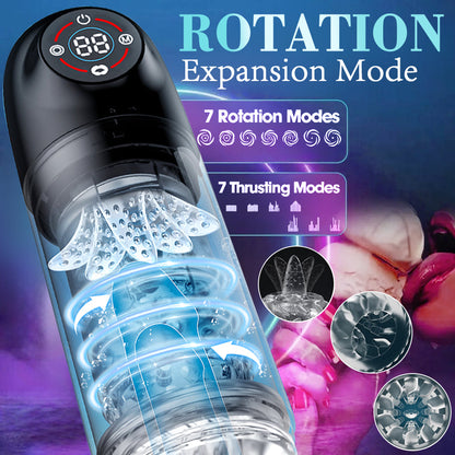 Multi Frequencies Thrusting Rotating Sucking Licking Masturbator