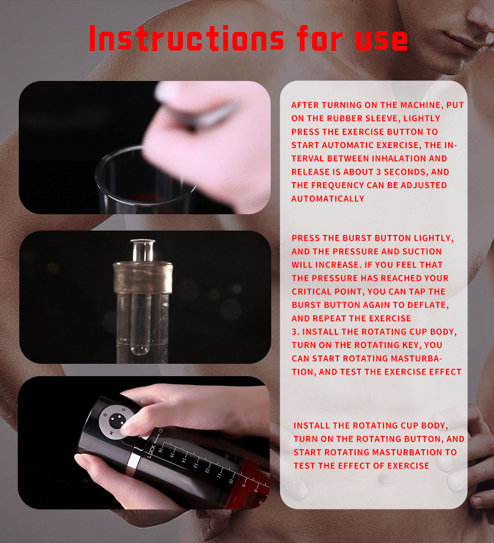 Male Penis Strengthen Pumper & Rotating Masturbation Cup 2 in 1