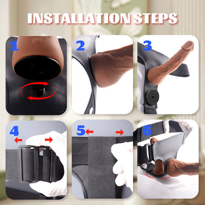 Vibrating Telescopic Remoted Wearable Dual Dildos Combo