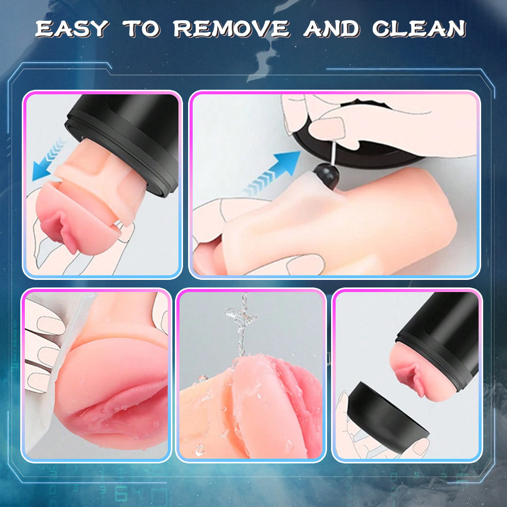 Soft Female Vagina Type Sucking Vibrating Masturbator