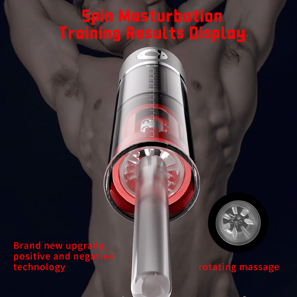 Male Penis Strengthen Pumper & Rotating Masturbation Cup 2 in 1