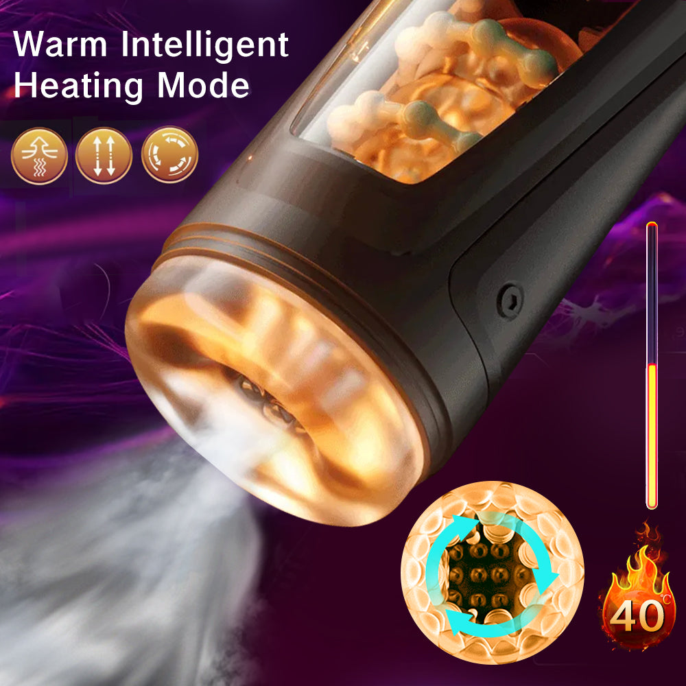 Digital Display Telescopic Heating Rotating Masturbation Cup