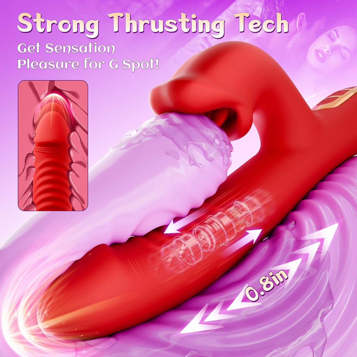 Lately Upgraded High Speed Tongue Licking Thrusting Vibrator