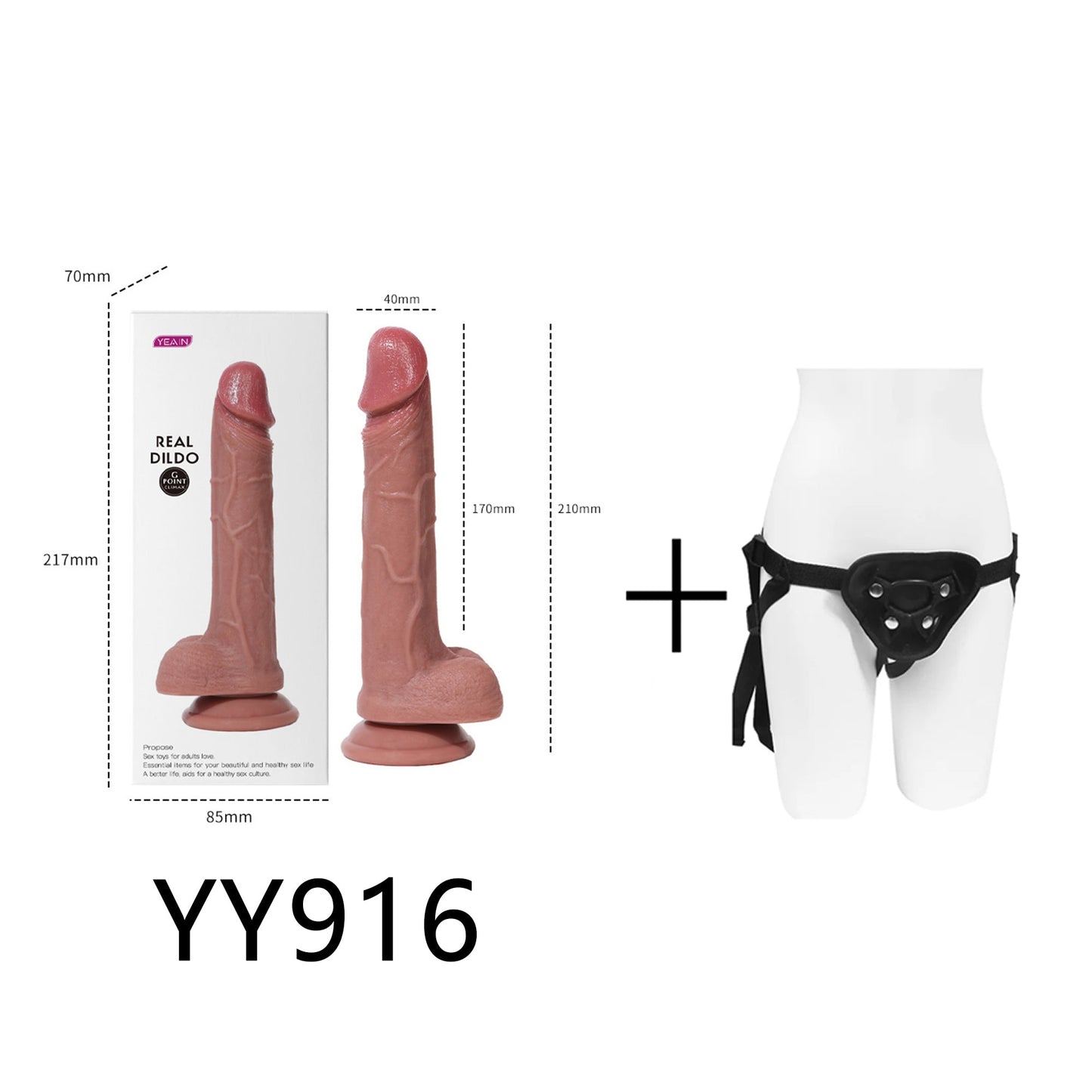 Health Friendly Silicone Soft Resilient Dark Skin Color Dildo