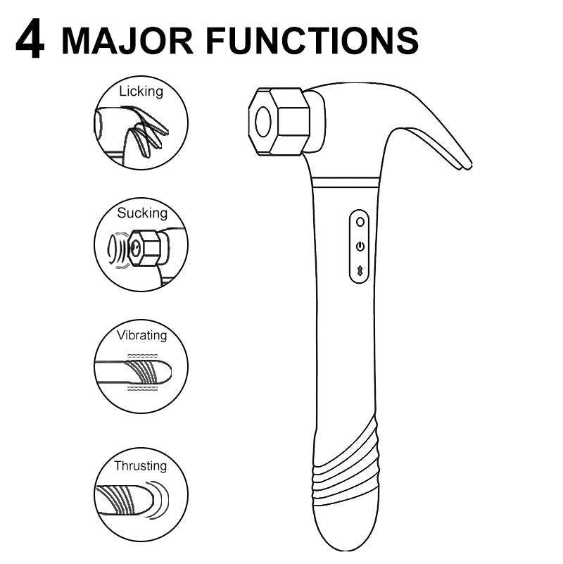 Multiple Functional 4 In 1 Pleasures Sex Hammer Dildo Vibrator