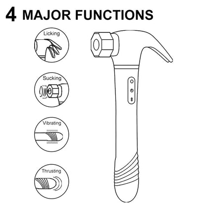 Multiple Functional 4 In 1 Pleasures Sex Hammer Dildo Vibrator