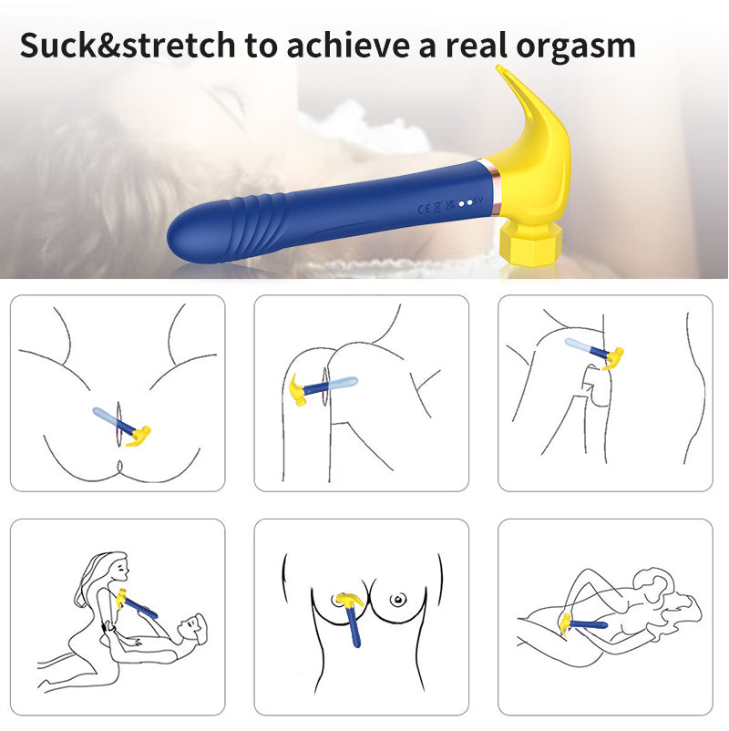 Multiple Functional 4 In 1 Pleasures Sex Hammer Dildo Vibrator