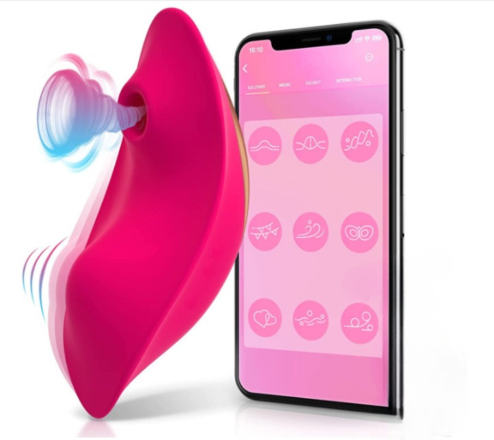 Mobile App Long Distance Controlling Wearable Sucking Vibrator