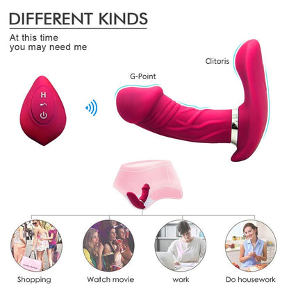 Remote Controlled Female Panty Inner Wearable Dildo Vibrator