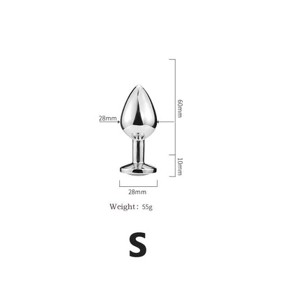 Stainless Steel Blue Crystal Jewelry Erotic Anal Plug