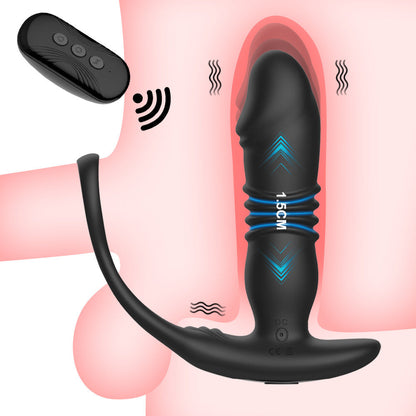 Multi Use All-Round Stimulation Remote Cock Ring Anal Vibrator