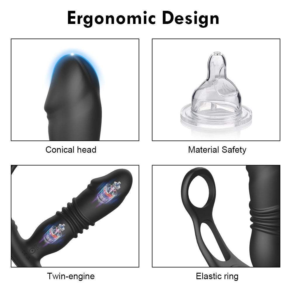 Multi Use All-Round Stimulation Remote Cock Ring Anal Vibrator