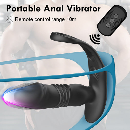 Multi Use All-Round Stimulation Remote Cock Ring Anal Vibrator
