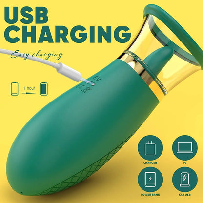 Excellent Female Sensitive Parts Vacuum Sucking Licking Vibrator