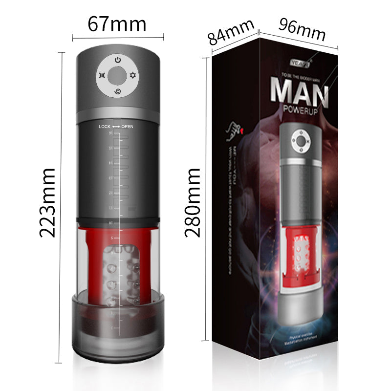 Male Penis Strengthen Pumper & Rotating Masturbation Cup 2 in 1