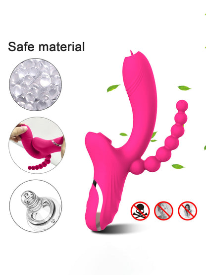 Hygienic Silicone Multi Pleasure Super Silent Sucking Vibrator